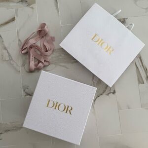 Dior empty box, bag, and ribbon